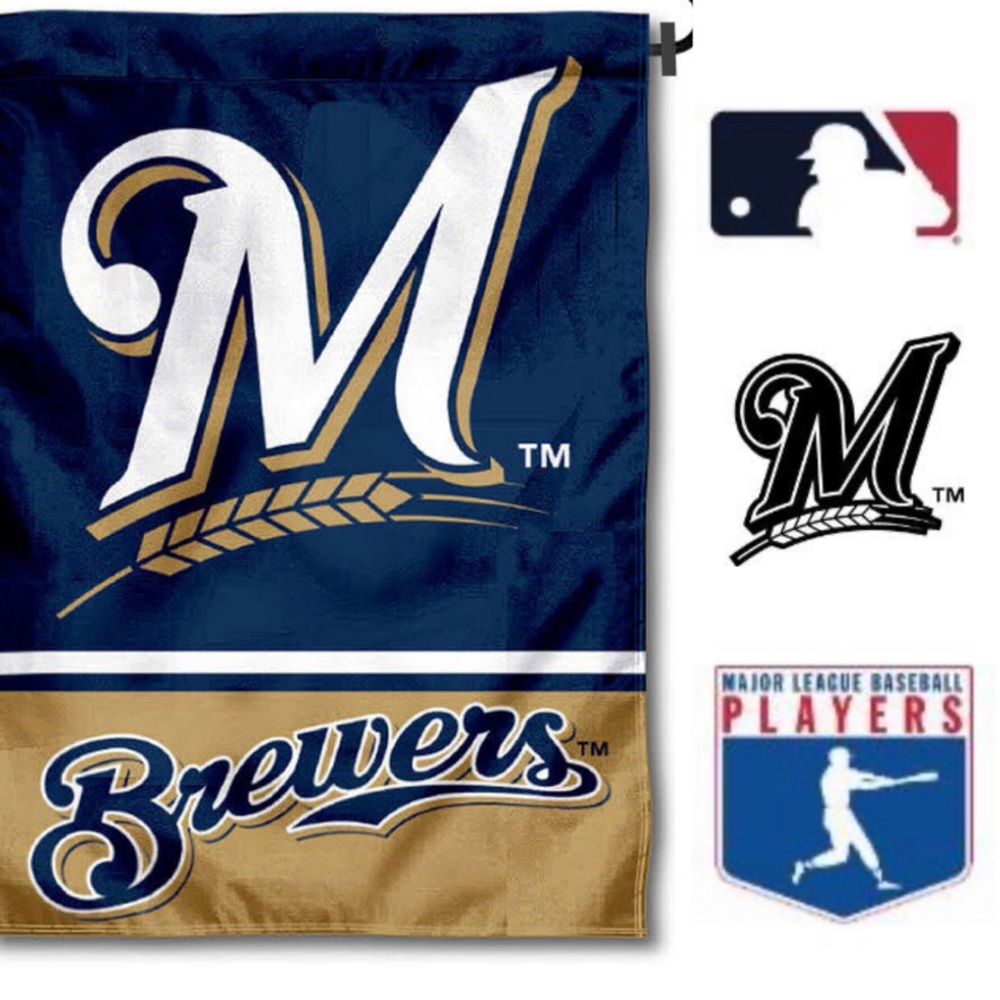 MLB MILWAUKEE BREWERS FAN FLAG NWT - Picture 4 of 8